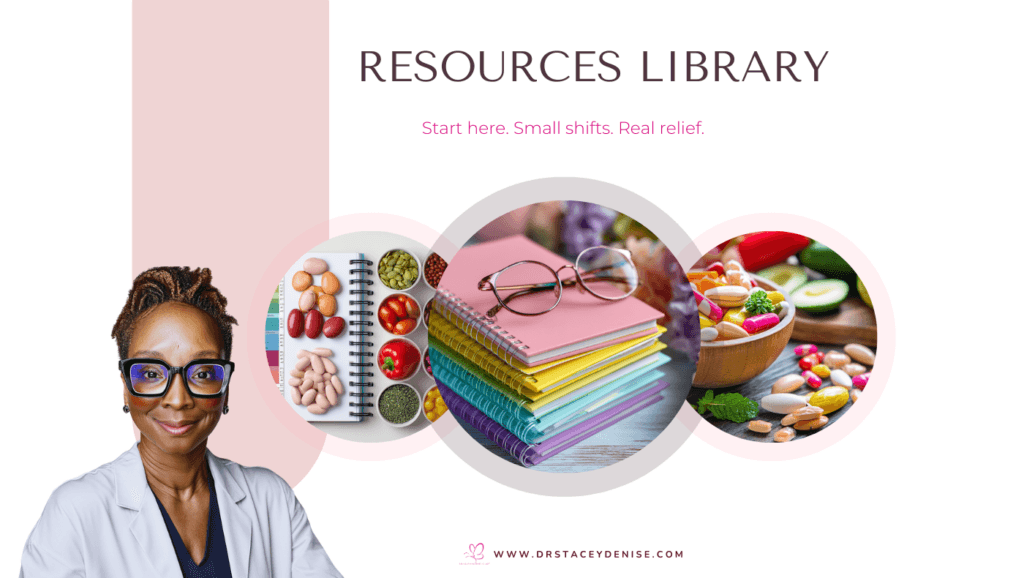 Menopause resources library with trackers and guides